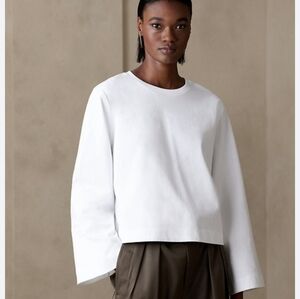 NWOT Banana Republic Boxy Crop Tee In White